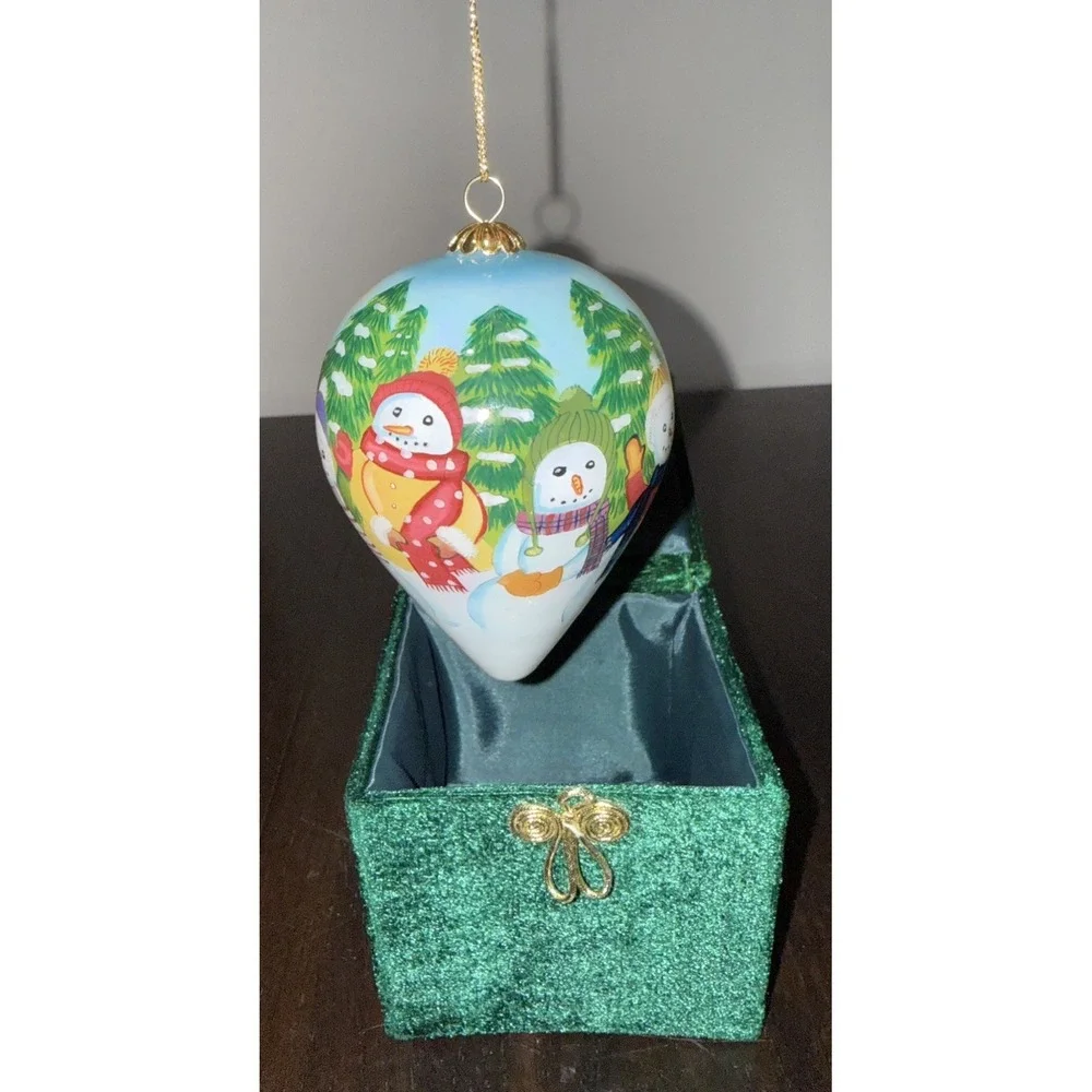 Pier 1 Imports Li Bien Vintage 2004 Hand-painted Teardrop Christmas Ornaments